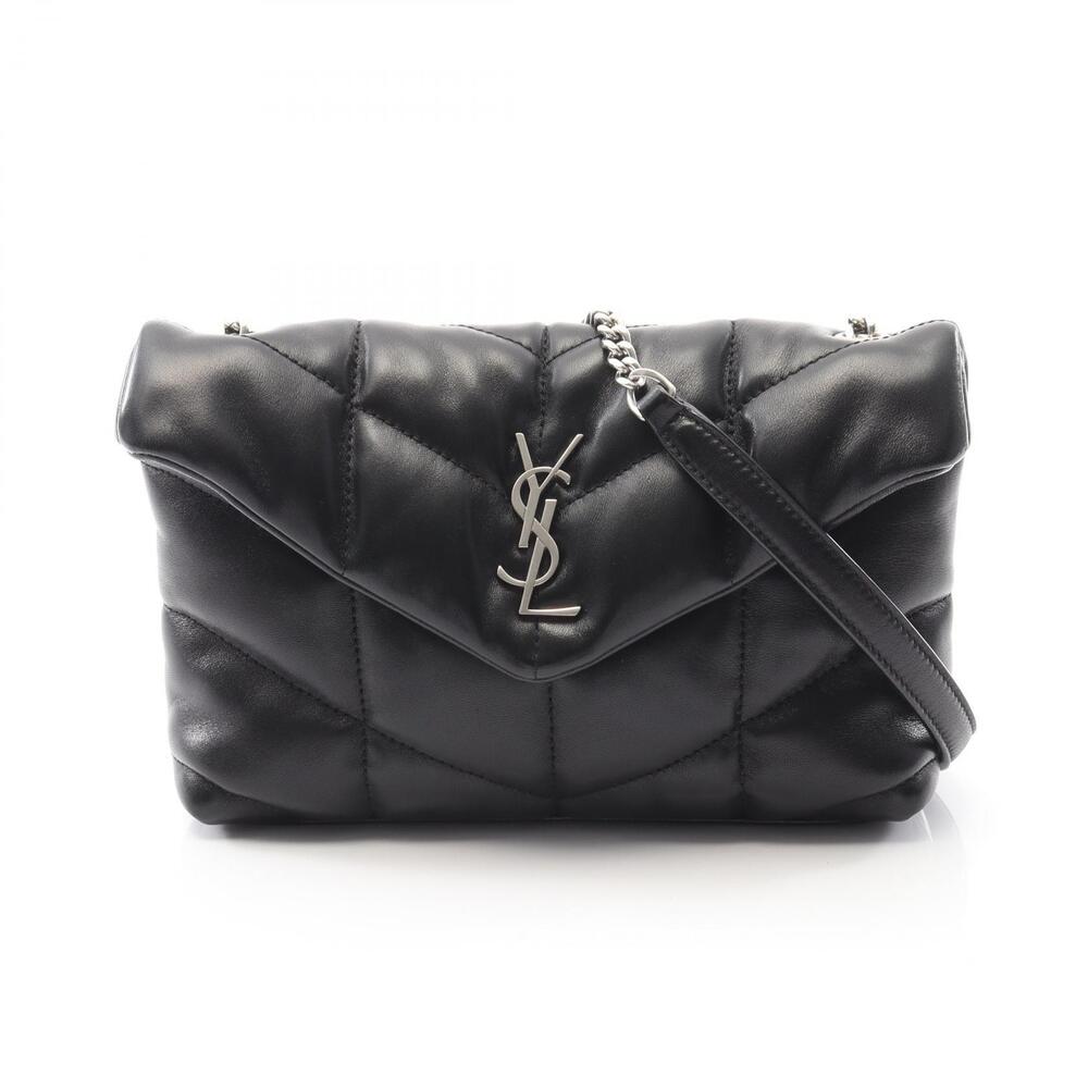 Saint Laurent Paris Loulou Puffer Shoulder Bag Leather Black